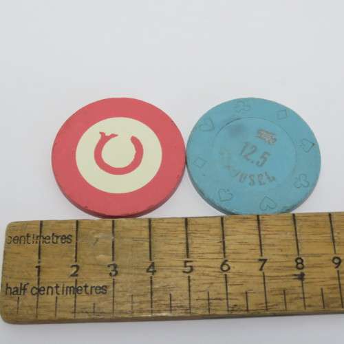 Lot of 2 vintage gambling tokens