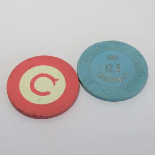 Lot of 2 vintage gambling tokens