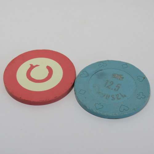 Lot of 2 vintage gambling tokens