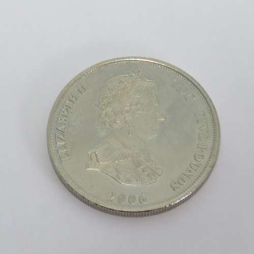 2006 Great Britain TDC 5 Pound crown QE2 80th birthday - Silver