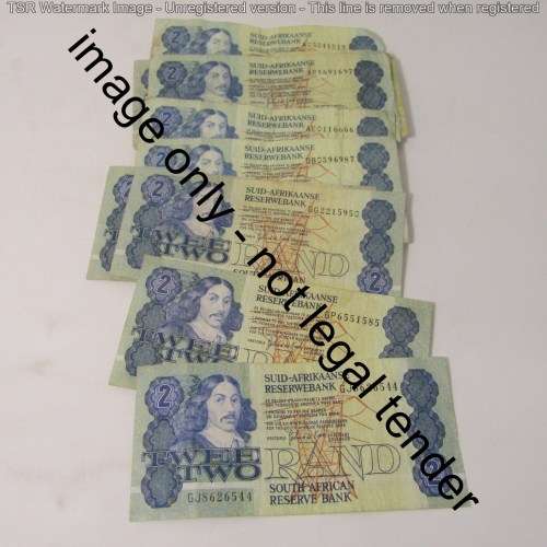 Lot of 46 old South Africa R2 notes