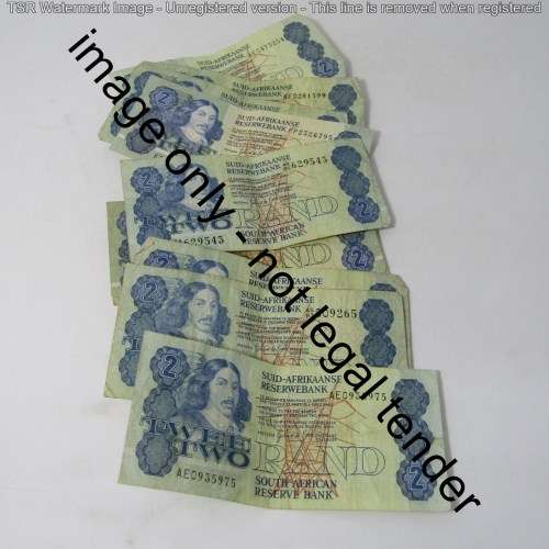 Lot of 46 old South Africa R2 notes