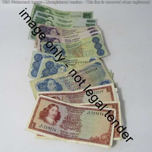 Lot of 15 old well used South Africa banknotes