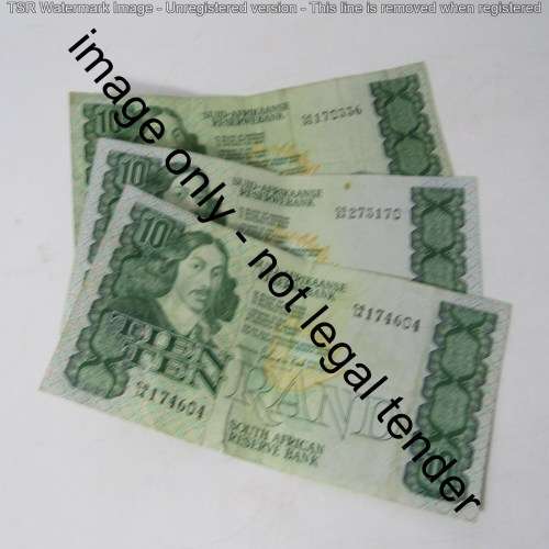 Lot of 15 old well used South Africa banknotes