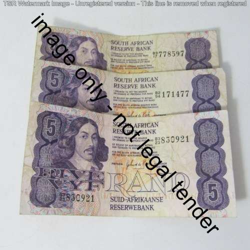 Lot of 15 old well used South Africa banknotes
