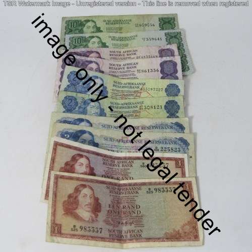 Lot of 10 old South Africa banknotes