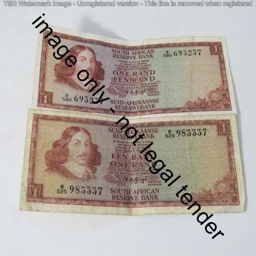 Lot of 10 old South Africa banknotes