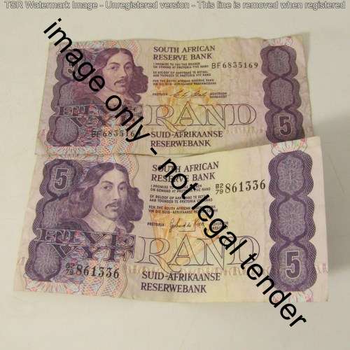 Lot of 10 old South Africa banknotes