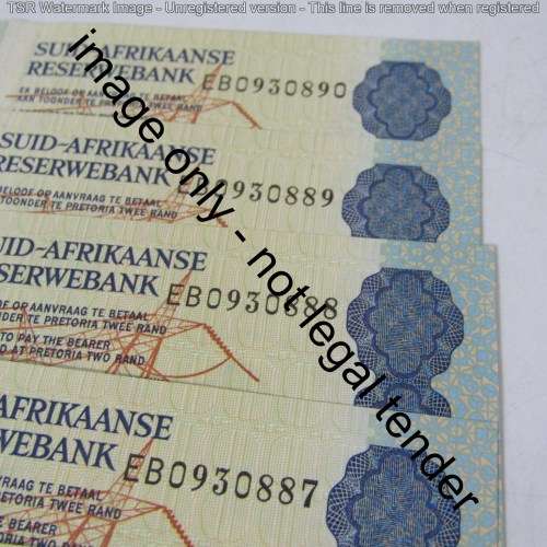 Gerhard de Kock Lot of 10 x R2 notes uncirculated with consecutive numbers