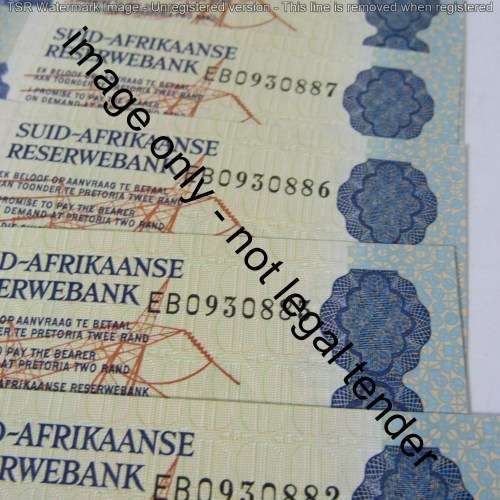 Gerhard de Kock Lot of 10 x R2 notes uncirculated with consecutive numbers