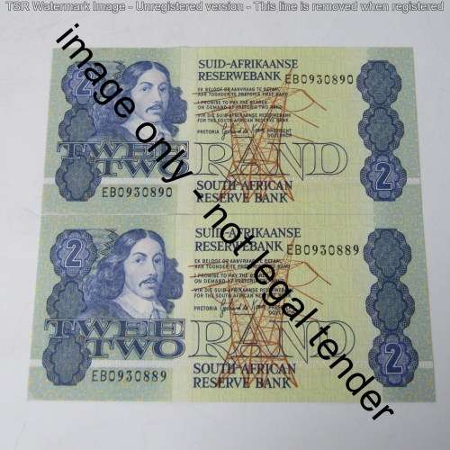Gerhard de Kock Lot of 10 x R2 notes uncirculated with consecutive numbers