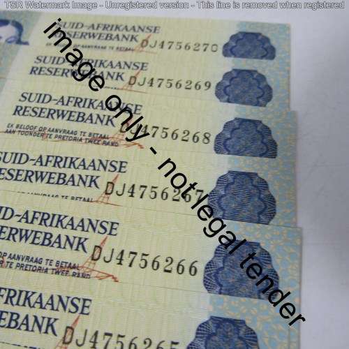 GPC de Kock 3rd issue - Lot of 9 uncirculated R2 banknotes with consecutive numbers