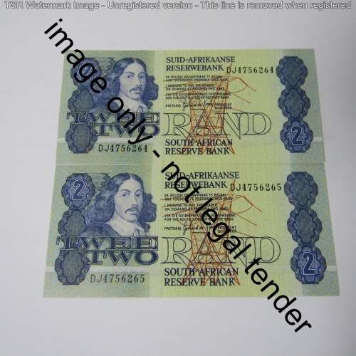 GPC de Kock 3rd issue - Lot of 9 uncirculated R2 banknotes with consecutive numbers