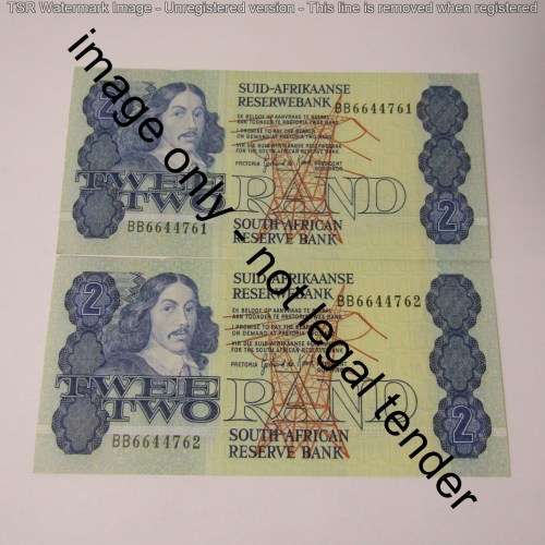 GPC de Kock 3rd issue - Lot of 10 uncirculated R2 banknotes with consecutive numbers