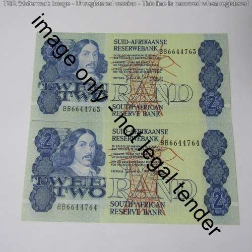 GPC de Kock 3rd issue - Lot of 10 uncirculated R2 banknotes with consecutive numbers