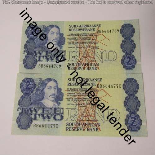 GPC de Kock 3rd issue - Lot of 10 uncirculated R2 banknotes with consecutive numbers