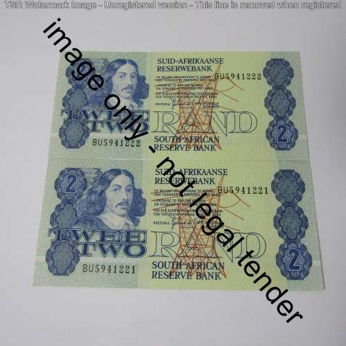 GPC de Kock 3rd issue - Lot of 10 uncirculated R2 banknotes with consecutive numbers