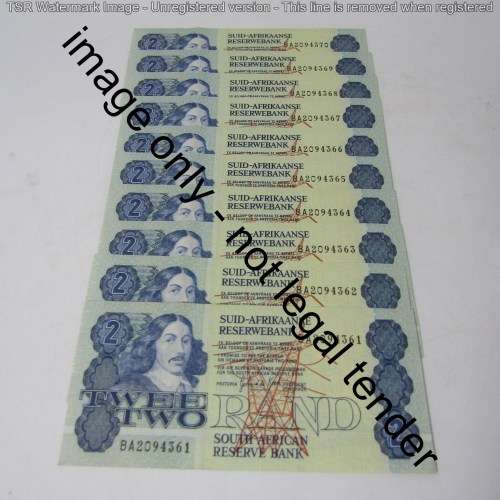 GPC de Kock 3rd issue - Lot of 10 uncirculated R2 banknotes with consecutive numbers