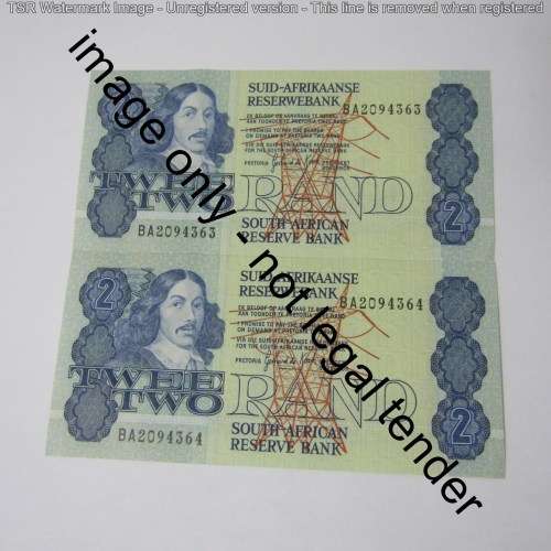 GPC de Kock 3rd issue - Lot of 10 uncirculated R2 banknotes with consecutive numbers