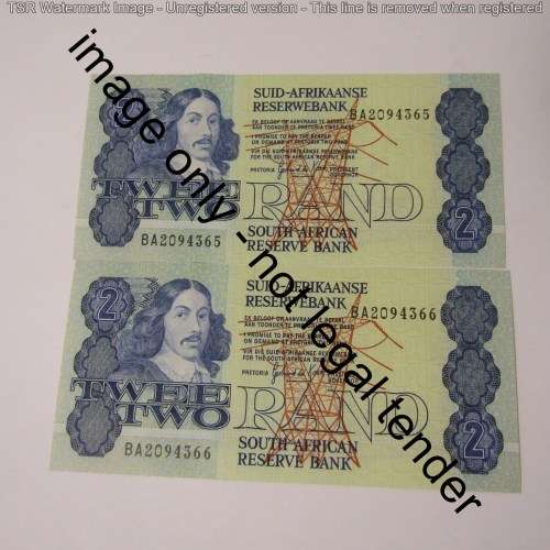 GPC de Kock 3rd issue - Lot of 10 uncirculated R2 banknotes with consecutive numbers