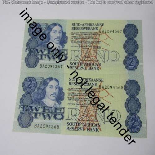 GPC de Kock 3rd issue - Lot of 10 uncirculated R2 banknotes with consecutive numbers