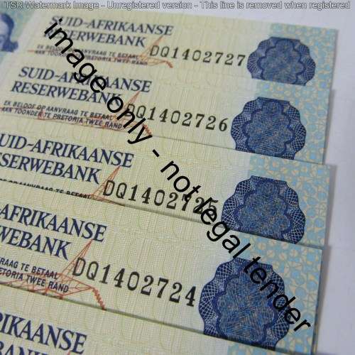 GPC de Kock 3rd issue - Lot of 7 uncirculated R2 banknotes with consecutive numbers