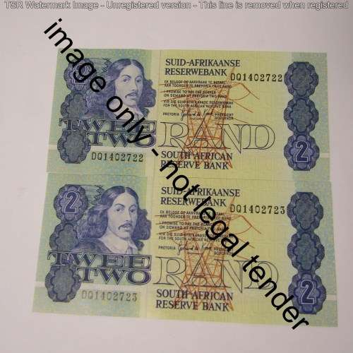 GPC de Kock 3rd issue - Lot of 7 uncirculated R2 banknotes with consecutive numbers
