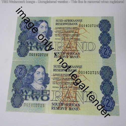 GPC de Kock 3rd issue - Lot of 7 uncirculated R2 banknotes with consecutive numbers