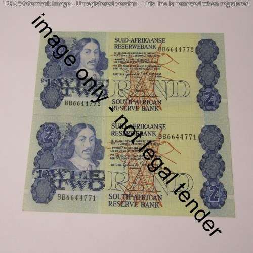 GPC de Kock 3rd issue - Lot of 10 uncirculated R2 banknotes with consecutive numbers