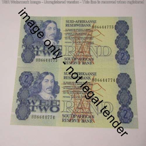 GPC de Kock 3rd issue - Lot of 10 uncirculated R2 banknotes with consecutive numbers