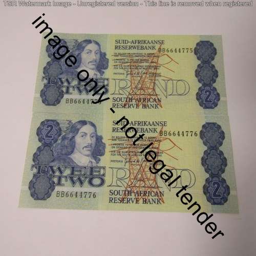 GPC de Kock 3rd issue - Lot of 10 uncirculated R2 banknotes with consecutive numbers