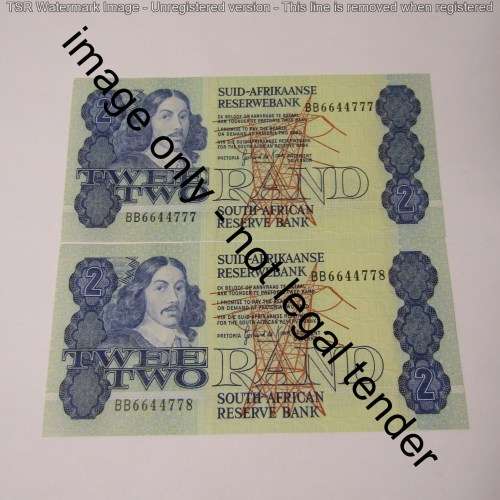 GPC de Kock 3rd issue - Lot of 10 uncirculated R2 banknotes with consecutive numbers