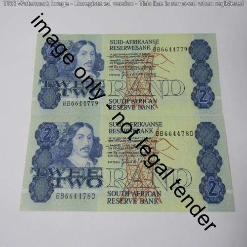 GPC de Kock 3rd issue - Lot of 10 uncirculated R2 banknotes with consecutive numbers