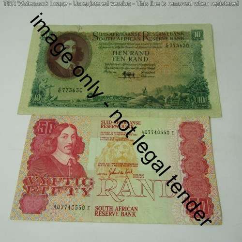 Lot of 8 old South Africa banknotes - some minor faults