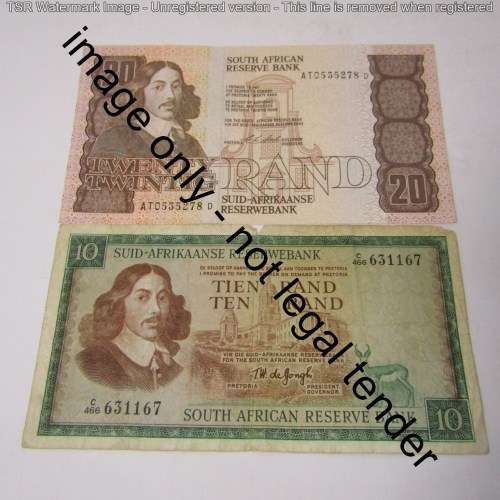 Lot of 8 old South Africa banknotes - some minor faults
