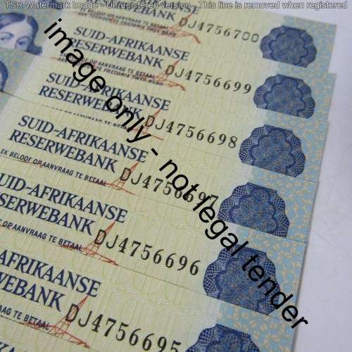 GPC de Kock 3rd issue - Lot of 10 uncirculated R2 banknotes with consecutive numbers