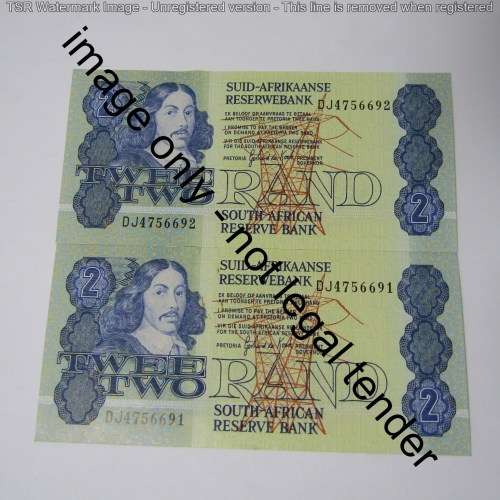GPC de Kock 3rd issue - Lot of 10 uncirculated R2 banknotes with consecutive numbers