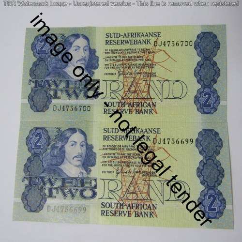GPC de Kock 3rd issue - Lot of 10 uncirculated R2 banknotes with consecutive numbers