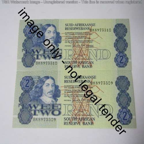 GPC de Kock 3rd issue - Lot of 10 uncirculated R2 banknotes with consecutive numbers