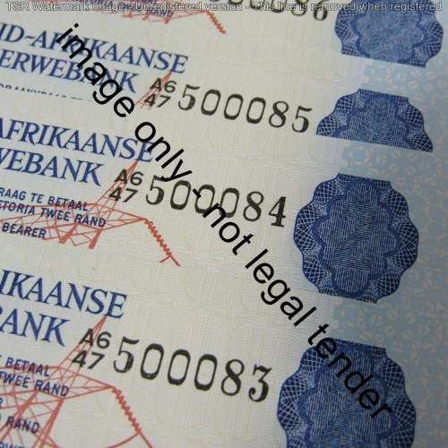 GPC de Kock 2nd issue - Lot of 7 uncirculated R2 banknotes with consecutive numbers