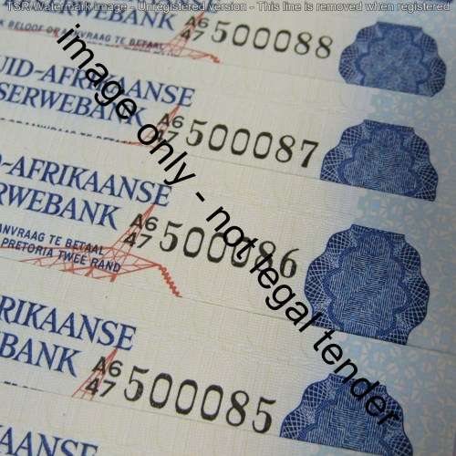 GPC de Kock 2nd issue - Lot of 7 uncirculated R2 banknotes with consecutive numbers