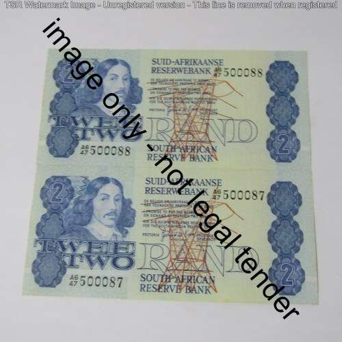 GPC de Kock 2nd issue - Lot of 7 uncirculated R2 banknotes with consecutive numbers