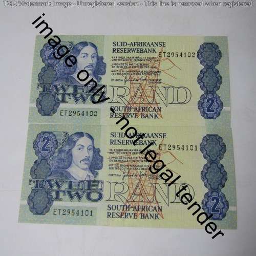 GPC de Kock 3rd issue 1984 - Lot of 10 uncirculated R2 banknotes with consecutive numbers