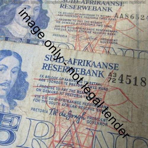 Lot of 4 different old South Africa R2 banknotes - Rissik, De Jongh, De Klerk and Stals
