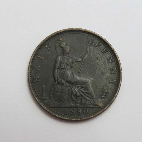 1880 Great Britain half penny Victoria VF