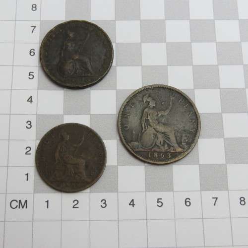 Lot of 5 antique copper coins - All over 100 years