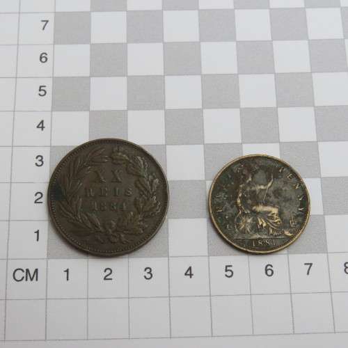 Lot of 5 antique copper coins - All over 100 years