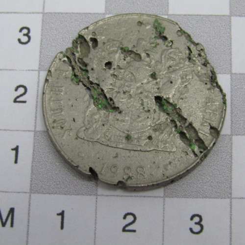 Counterfeit South Africa 50 cent coin - casting gone wrong