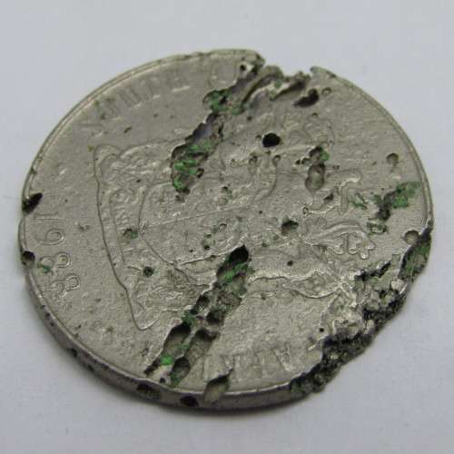 Counterfeit South Africa 50 cent coin - casting gone wrong