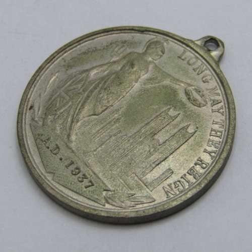 1937 George 6 long may they reign medallion - scarce type